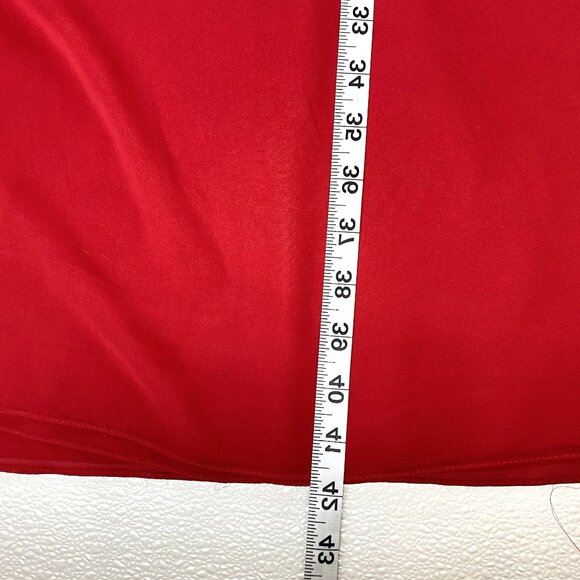 VNTG  Victor Costa Womens Red Ruffle Detail Maxi Pencil Skirt Size 12  USA NWT - Picture 6 of 8